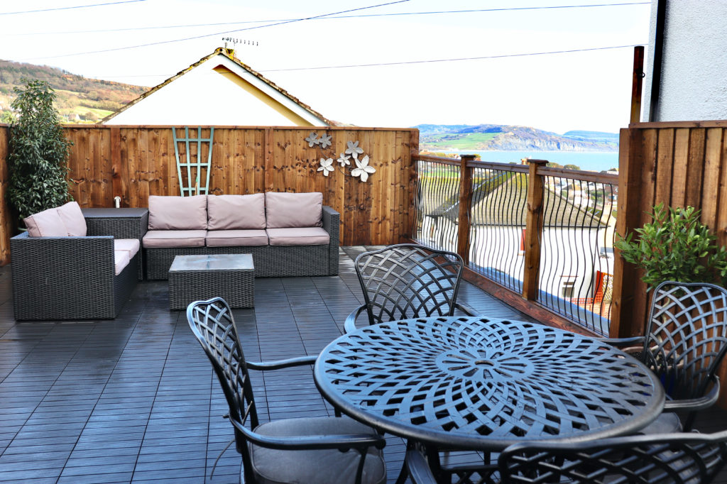 Ammonite balcony overlooking Jurassic Coastline, provided by Jurassic Properties in lyme regis