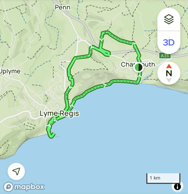 A Dorset walking route from Charmouth to Lyme Regis and the Cobb