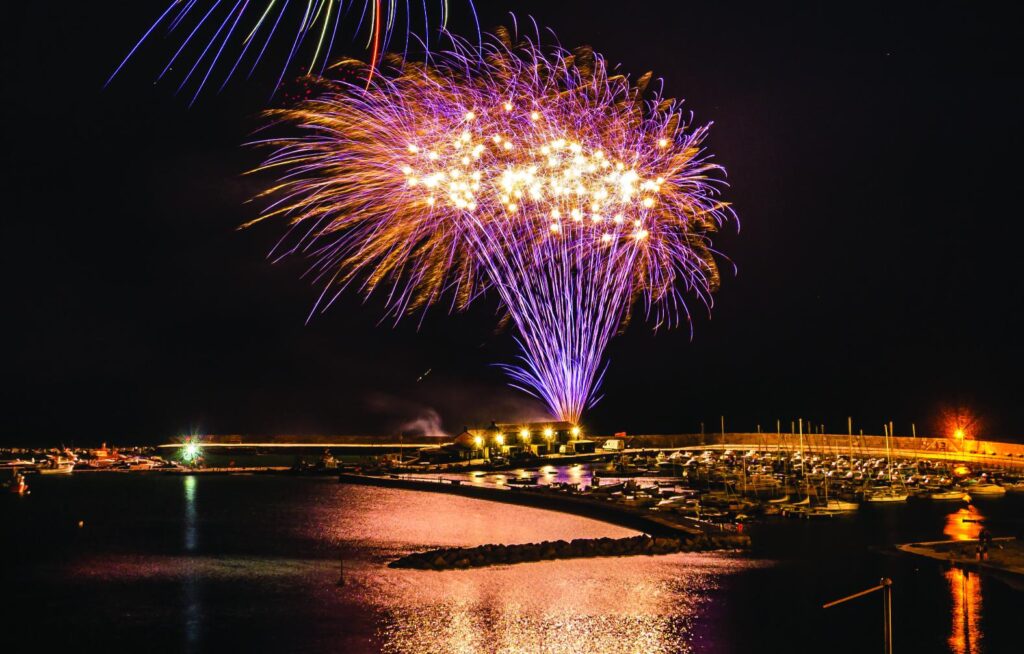 Lyme Regis fireworks on the Cobb for bonfire night