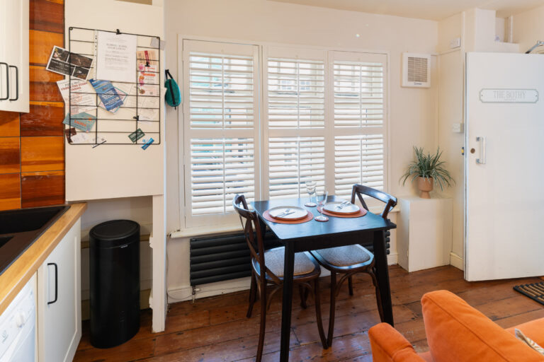 dining area for couple in holiday cottage